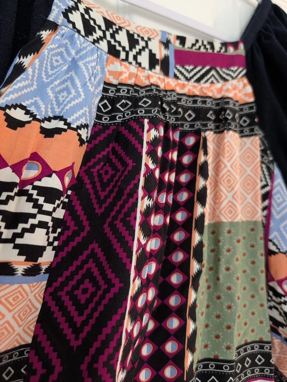 Anthropologie Maeve Patchwork Print Tunic Blouse S Boho Cottagecore Puff Sleeve - Picture 3 of 8